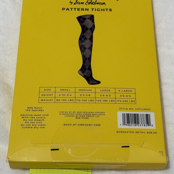 Sam Edelman Circus New York tights argyle print size Medium - Picture 8 of 10